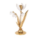 Candle Holder Gold colored White 14x10x25 cm