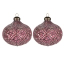 Christmas ball Red Ø 10x11 cm (set 2)