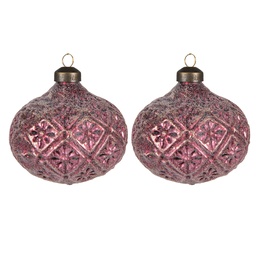 [6GL4120] Kerstbal Ø 10x11 cm (set van 2)