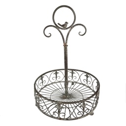 [6Y4848] Storage Basket Grey, Green Ø 33x49 cm