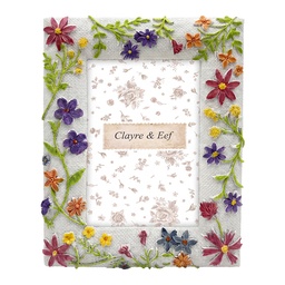 [2F1387] Picture Frame White Green 16x2x21 cm / 10x15 cm