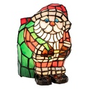 Lampada da tavolo Tiffany Babbo Natale Rosso Bianco 17x11x22 cm E14/max 1x15W