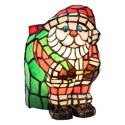 [5LL-9360] Tiffany Tischlampe Weihnachtsmann Rot Weiß 17x11x22 cm E14/max 1x15W