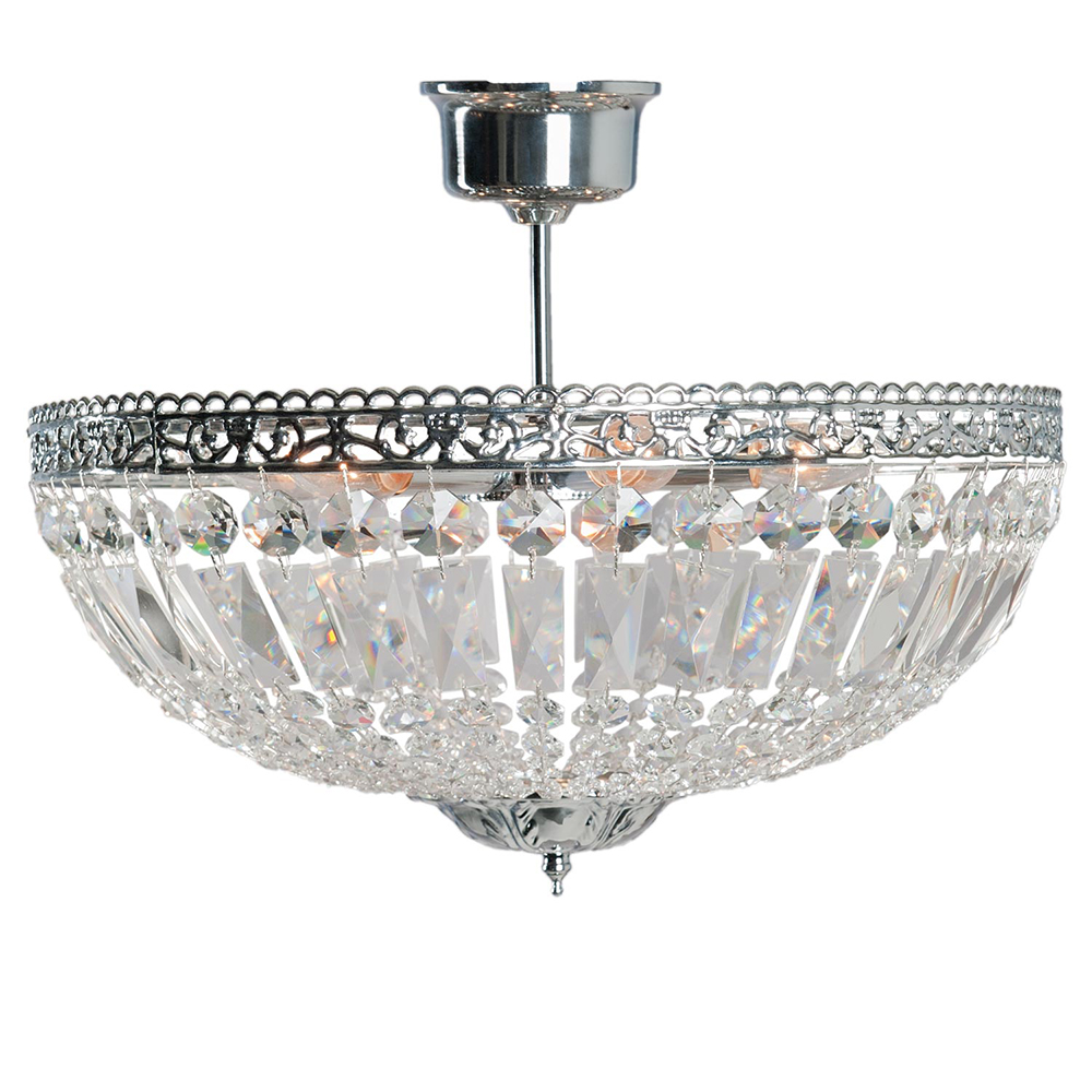 Plafondlamp kristal 6 lichts Ø 47x38 cm E14/max 6x40W