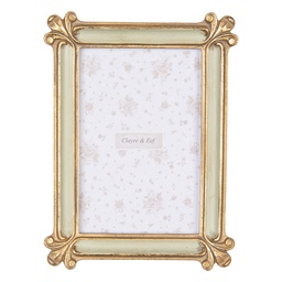 [2F1202] Picture Frame Gold colored Green 15x2x20 cm / 10x15 cm
