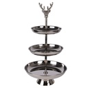 Etagere 3 Etagen Silberfabig Ø 26x48 cm