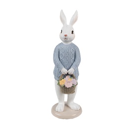 [6PR4412] Image de décoration des Lapin Blanc Bleu 9x8x24 cm