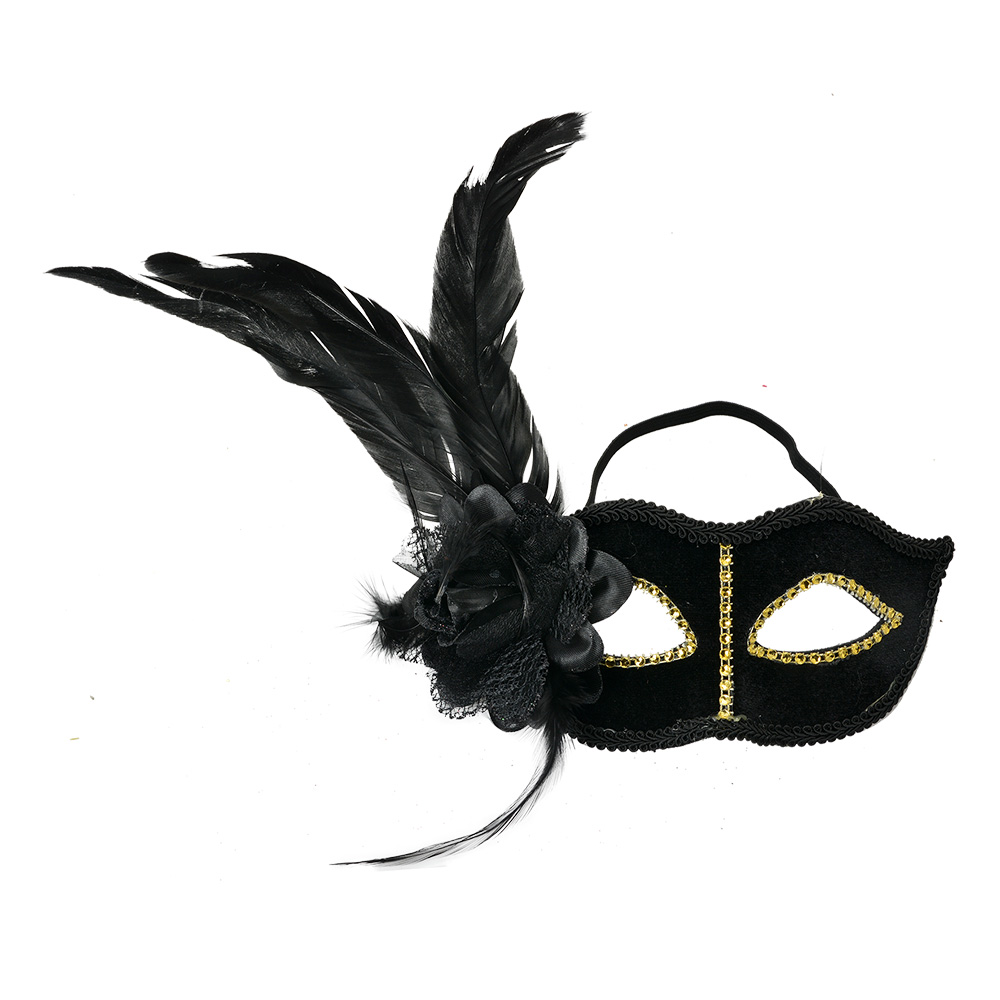 Masque Noir Couleur or 22x9x21 cm
