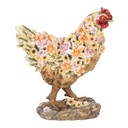 Image de décoration Poule Marron Rose 27x16x31 cm
