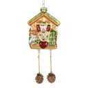 Christmas Bauble Brown Green 7x4x10/17 cm