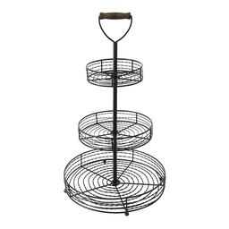 [6Y4687] 3-Tier Cake Stand Black Ø 34x59 cm