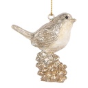 Clayre & Eef Kersthanger Vogel 6 cm Beige Kunststof