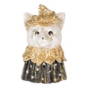 Statua Decorativa Gatto Bianco Nero 12x10x18 cm