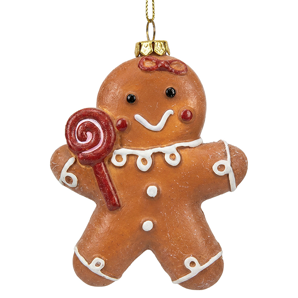 Christmas Bauble Brown White 9x3x12 cm