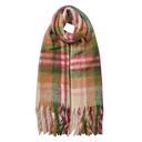 Scarf Women Green Brown 35x212 cm