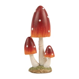 [6PR6326] Décoration Champignons Rouge Blanc 4x3x9 cm