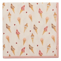 Clayre & Eef Tovaglioli Carta set di 20 33x33 cm (20) Beige Rosa Carta Gelato