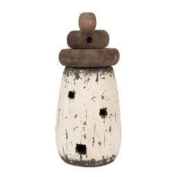 [6H2335] Décoration Phare Blanc Marron Ø 11x23 cm