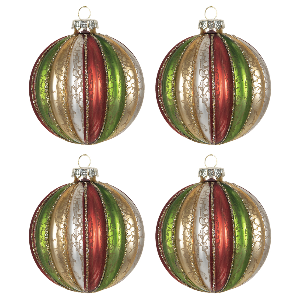 Doos kerstballen Ø 8x8 cm (set 4)