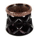 Glas Kerzenhalter Schwarz Ø 7x6 cm