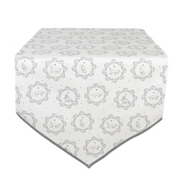 [LGC65] Chemin de table Blanc Gris 50x160 cm