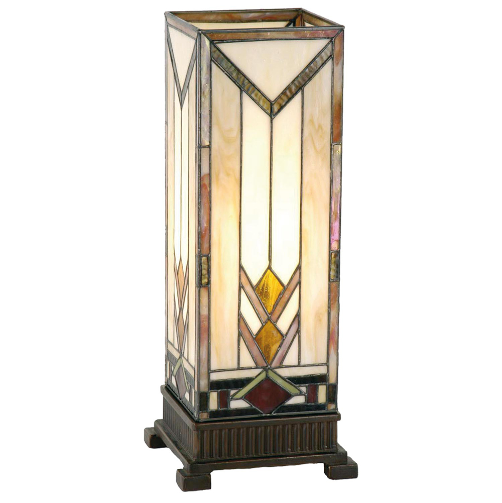 Lampada parete Tiffany Beige, Giallo 18x18x45 cm E27/max 1x60W