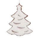 Décoration pendante arbre de Noël Blanc Marron 9x1x10 cm