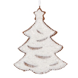 [6PR5344] Décoration pendante arbre de Noël Blanc Marron 9x1x10 cm