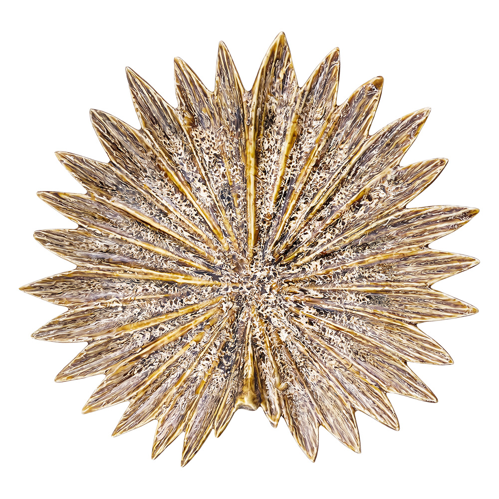 Decorative bowl Flower Yellow White Ø 22x3 cm