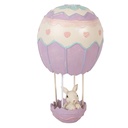Deko Kaninchen in Heißluftballon Beige Lila Ø 12x20 cm