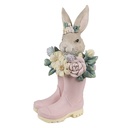 Image de décoration Lapin Beige Rose 13x13x23 cm