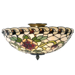 [5LL-5419] Plafoniera Tiffany Verde, Rosso Ø 40x25 cm E14/max 2x40W