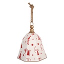 Decoration Bell White Red Ø 24x25 cm