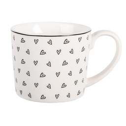 [BHSMU0005] Mug White Black 12x8x7 cm / 275 ml