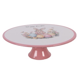 [66437] Cake stand White Pink Ø 29x10 cm