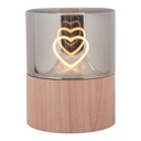 Teelichthalter mit LED Braun Ø 8x10 cm / 3xAAA