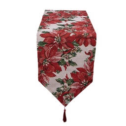 [KT065.167] Runner da Tavola Beige Rosso 33x180 cm