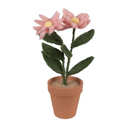 [65942] Decorative flowers Pink Green 8x8x26 cm