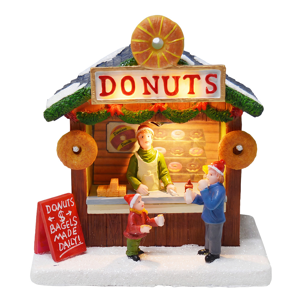 Clayre & Eef Maisonnette de Noël avec éclairage LED Marron Plastique