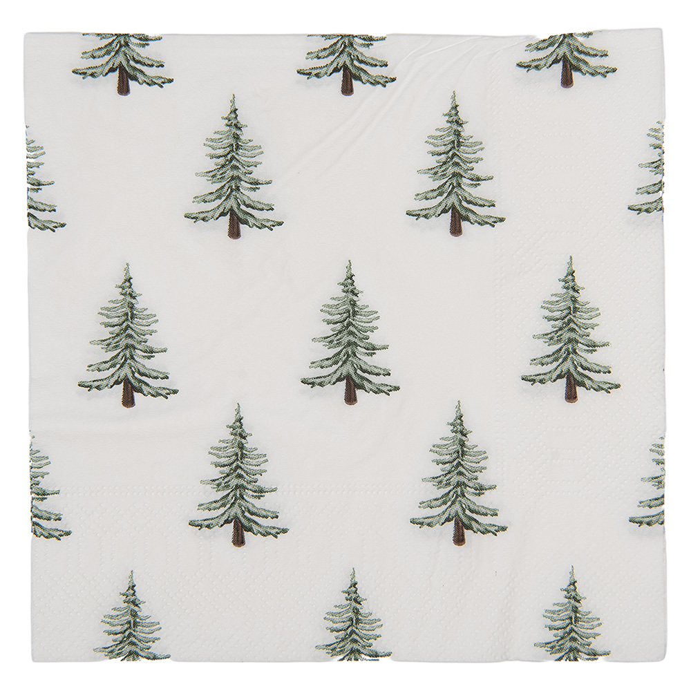 Paper napkins White Green 33x33 cm (20)