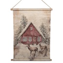 Wandkarte Weihnachten Beige Rot 55x3x75 cm