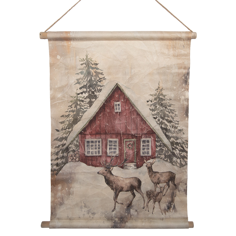 Wall chart Christmas Beige Red 55x3x75 cm