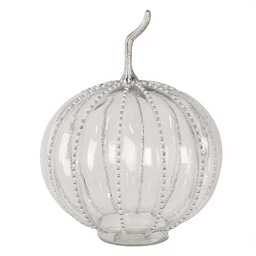 [6GL4544XL] Decorazione Zucca Trasparente Ø 25x33 cm