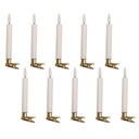 Candela con LED set 10 Bianco Ø 2x14 cm / 10xAAA