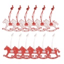Ciondolo Decorativo Cavallo a dondolo Rosso Bianco 13x13x1 cm (12)