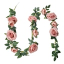 Fleur artificielle Rose Guirlande Rose 10x10x150 cm