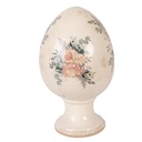 Uovo decorativo su piede Beige Rosa Ø 17x28 cm