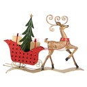 Decorativa Renna con slitta Marrone Rosso 68x11x50 cm