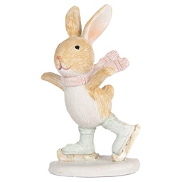 [6PR5887] Décoration Lapin Marron Blanc 6x5x10 cm