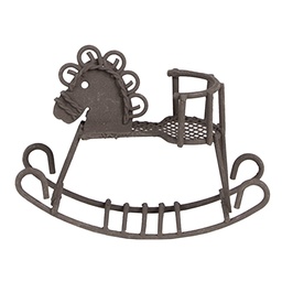 [6Y5523] Décoration cheval à bascule Marron 9x3x6 cm